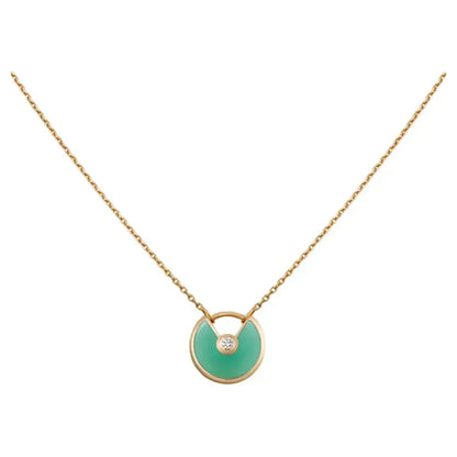 [Stars Jewelry]AMULETTE GOLD MALACHITE NECKLACE