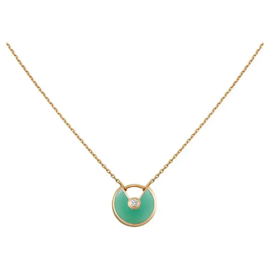 [Stars Jewelry]AMULETTE GOLD MALACHITE NECKLACE