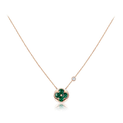 [Stars Jewelry]SUN PEDANT PINK GOLD 1 DIAMOND NECKLACE