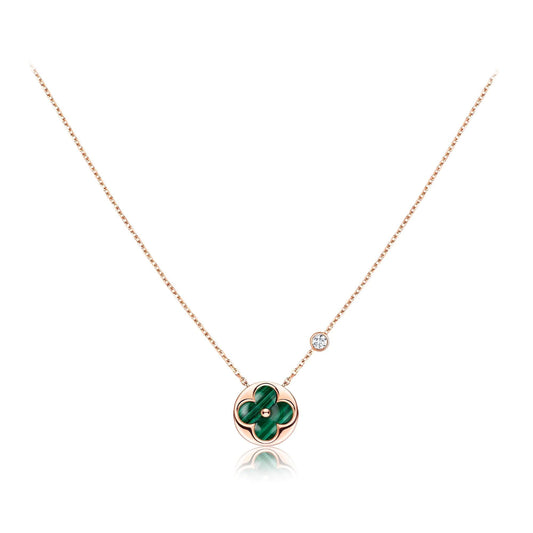 [Stars Jewelry]SUN PEDANT PINK GOLD 1 DIAMOND NECKLACE