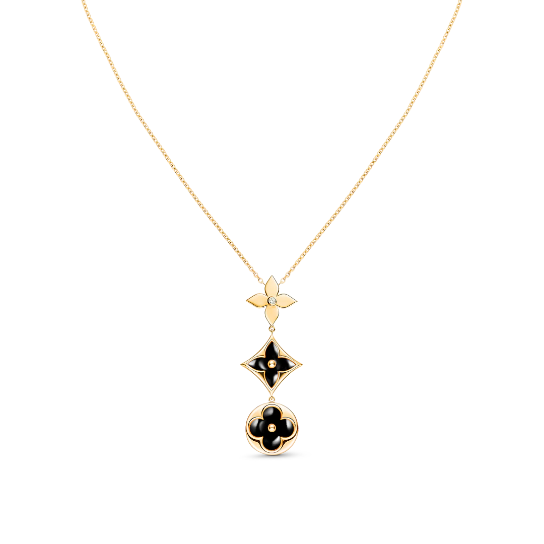 [Stars Jewelry]STAR AND SUN ONYX PINK GOLD NECKLACE