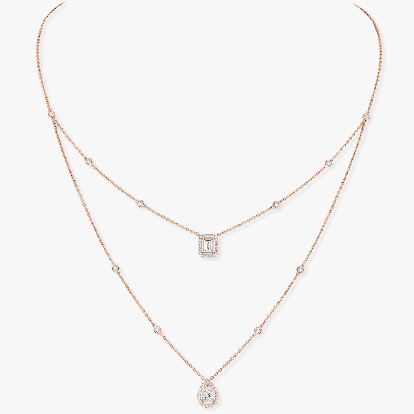 [Stars Jewelry]MY TWIN 2 ROW DIAMOND NECKLACE