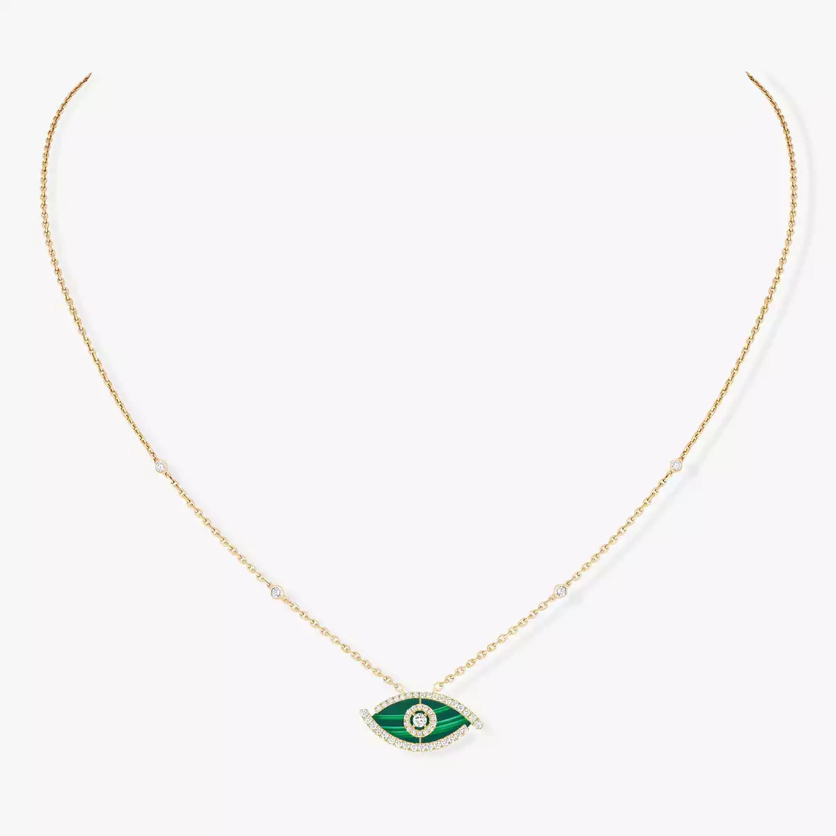 [Stars Jewelry]Lucky Eye Diamond Necklace in Rose Gold and Turquoise
