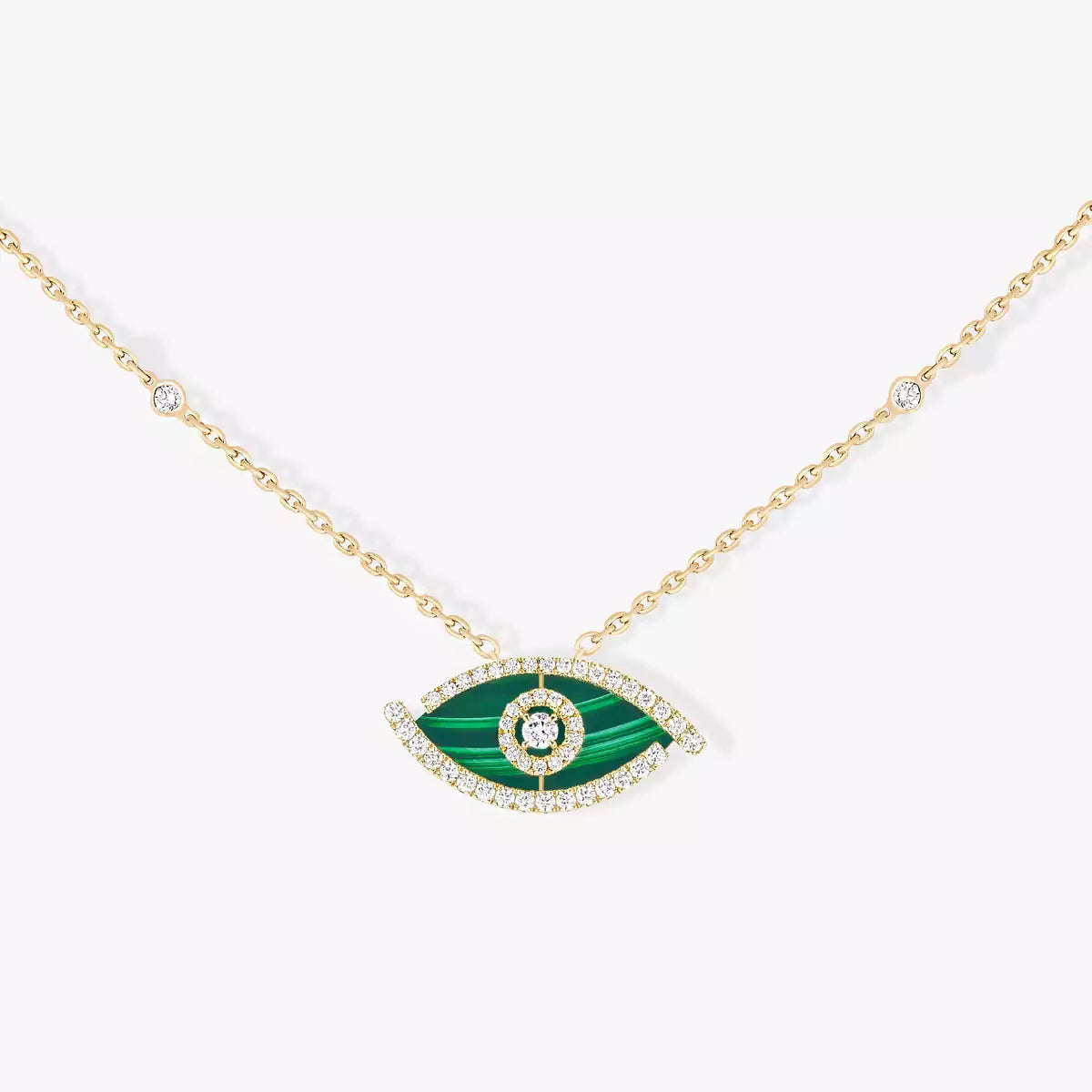 [Stars Jewelry]Lucky Eye Diamond Necklace in Rose Gold and Turquoise