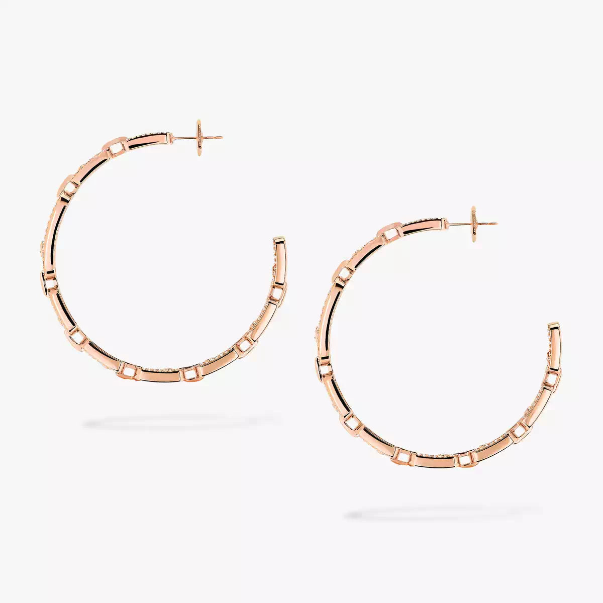 [[Stars Jewelry]Move Link Diamond Hoop Earrings