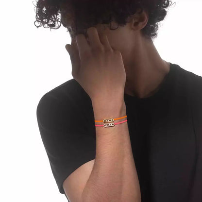 [Stars Jewelry]MK Care(s) pink cord pavé bracelet