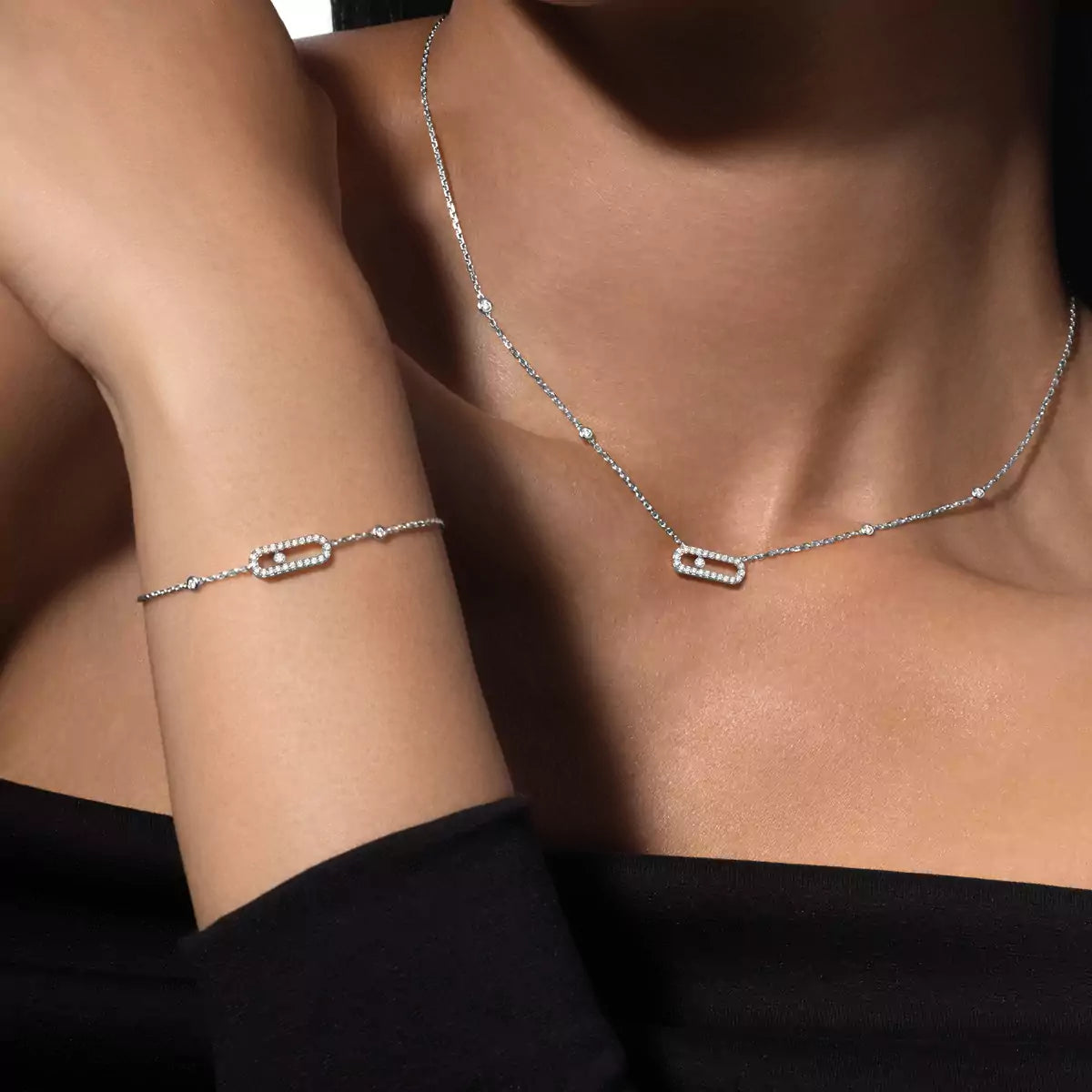 [Stars Jewelry]Diamond Necklace Move Uno