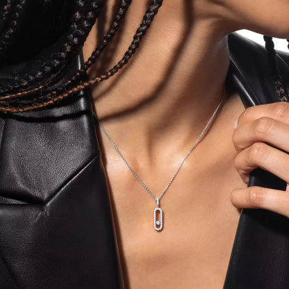 [Stars Jewelry]Move Uno Diamond Necklace in Rose Gold
