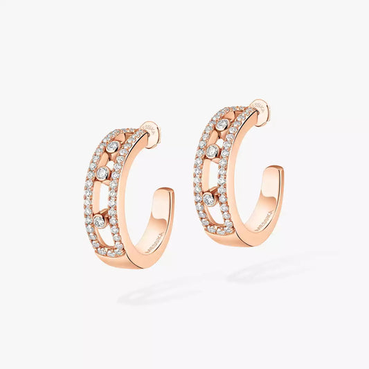 [Stars Jewelry]Diamond Pave_ Hoop Earrings Move
