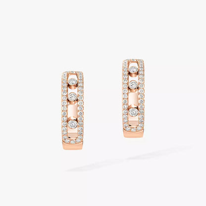 [Stars Jewelry]Diamond Pave_ Hoop Earrings Move