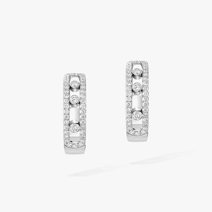 [Stars Jewelry]Diamond Pave_ Hoop Earrings Move