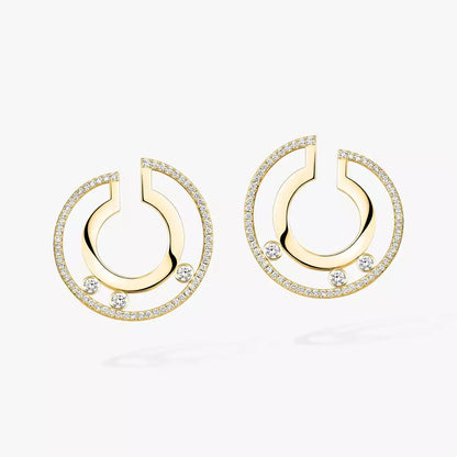 [Stars Jewelry]Move Romane Small Diamond Hoop Earrings