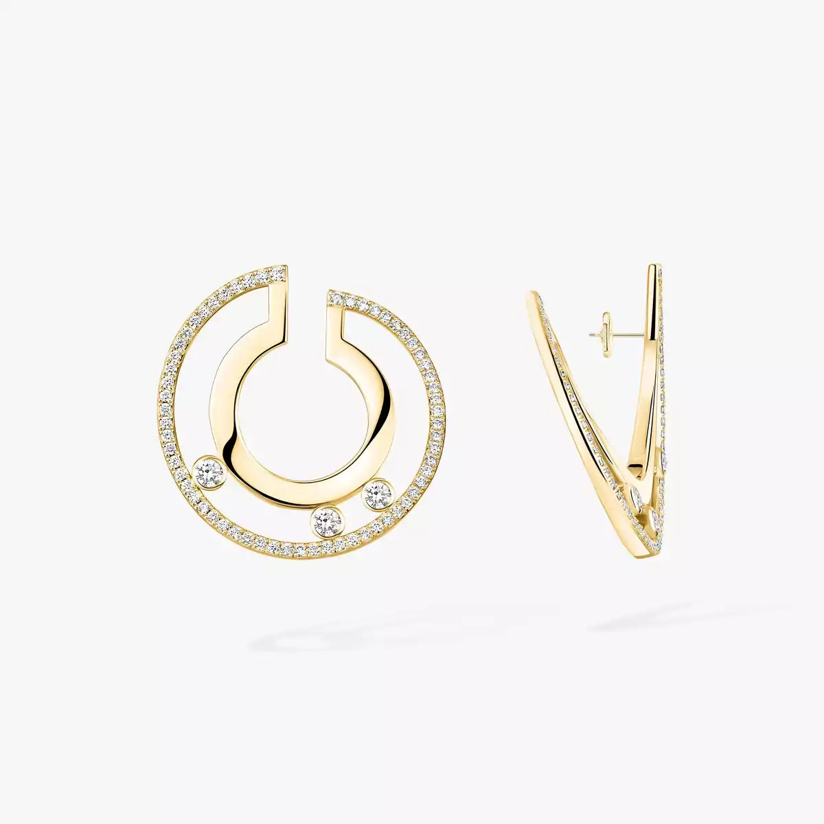 [Stars Jewelry]Move Romane Small Diamond Hoop Earrings
