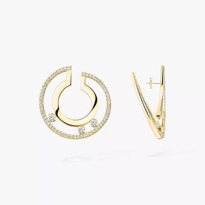 [Stars Jewelry]Move Romane Small Diamond Hoop Earrings