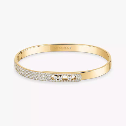 [Stars Jewelry]Move Noa Rose Gold Pavé Diamond Bangle Bracelet
