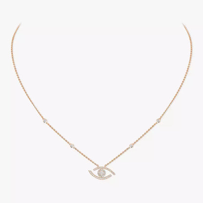 [Stars Jewelry]Pave_ Diamond Necklace Lucky Eye