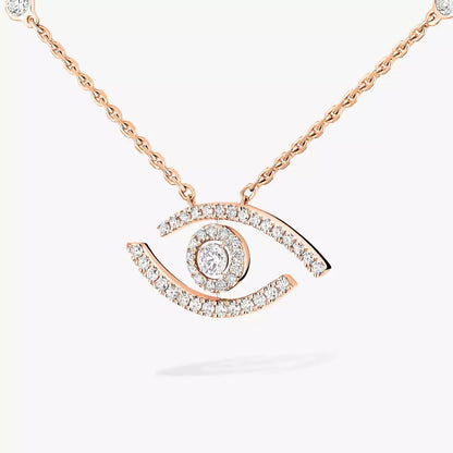 [Stars Jewelry]Pave_ Diamond Necklace Lucky Eye