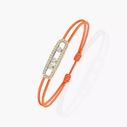 [Stars Jewelry]MK Care(s) pink cord pavé bracelet