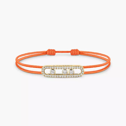[Stars Jewelry]MK Care(s) pink cord pavé bracelet