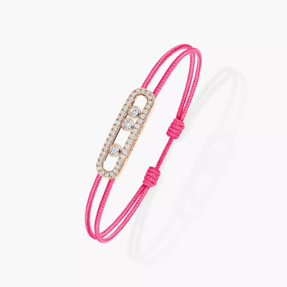 [Stars Jewelry]MK Care(s) pink cord pavé bracelet
