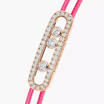 [Stars Jewelry]MK Care(s) pink cord pavé bracelet