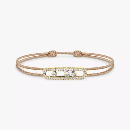 [Stars Jewelry]MK Care(s) pink cord pavé bracelet