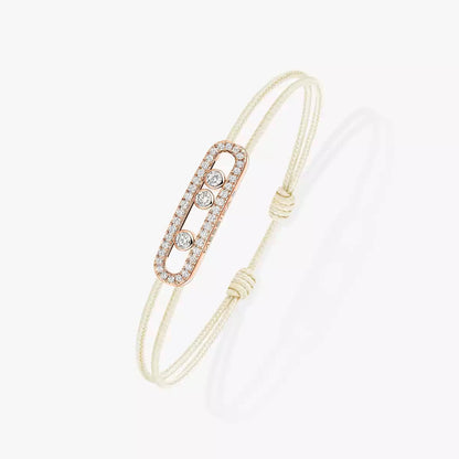 [Stars Jewelry]MK Care(s) pink cord pavé bracelet