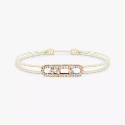 [Stars Jewelry]MK Care(s) pink cord pavé bracelet