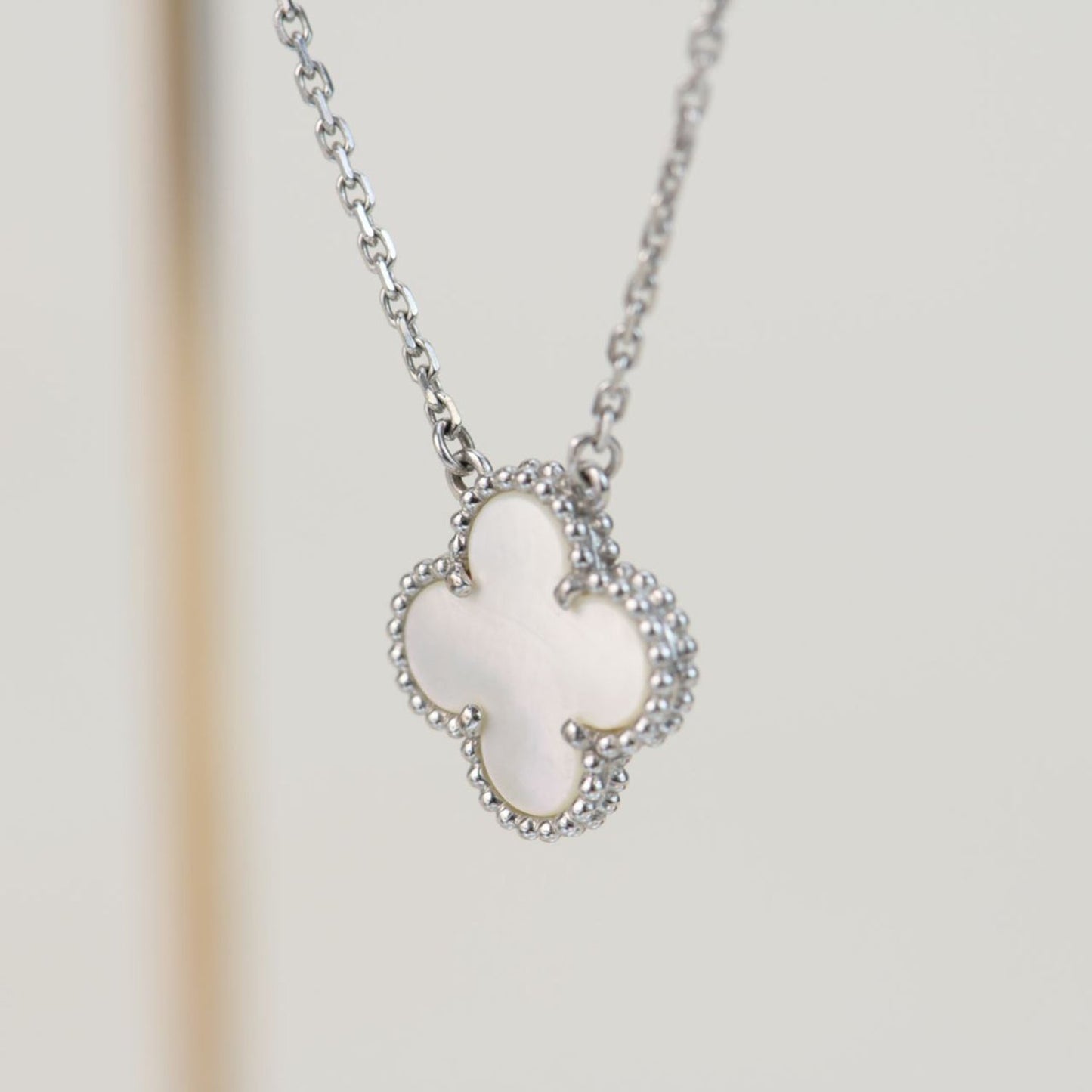 [Stars Jewelry]CLOVER  15MM WHITE MOTHER-OF-PEARL SILVER
