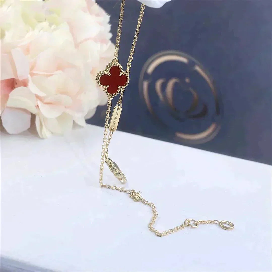 [Stars Jewelry]CLOVER  CARNELIAN SINGLE FLOWER BRACELET