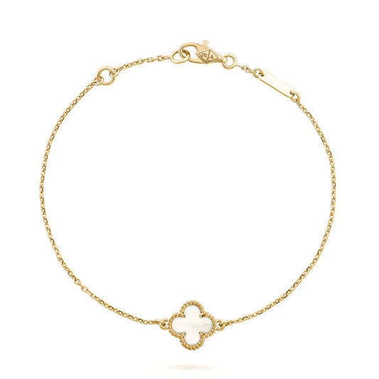 [Stars Jewelry]CLOVER WHITE MOP SINGLE FLOWER BRACELET