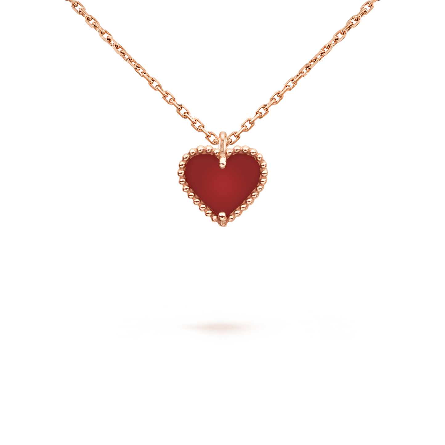 [Stars Jewelry]SWEET CLOVER CARNELIAN HEART NECKLACE