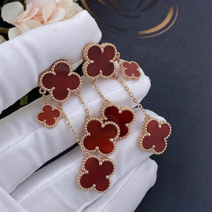 [Stars Jewelry]CLOVER EARRINGS CARNELIAN 4 MOTIFS PINK GOLD