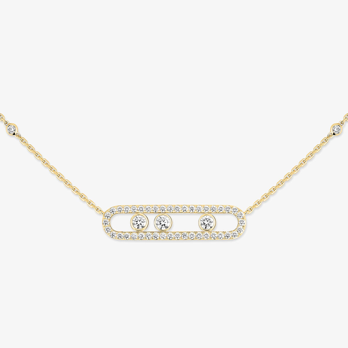 [Stars Jewelry] Move Pave_ Rose Gold Diamond Necklace