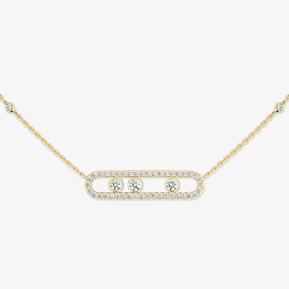 [Stars Jewelry] Move Pave_ Rose Gold Diamond Necklace
