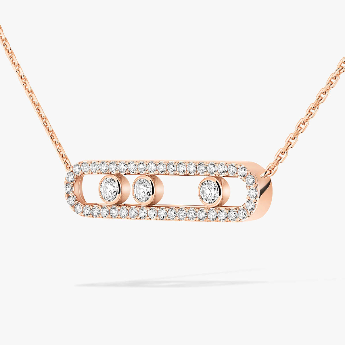 [Stars Jewelry] Move Pave_ Rose Gold Diamond Necklace