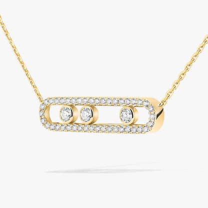 [Stars Jewelry] Move Pave_ Rose Gold Diamond Necklace