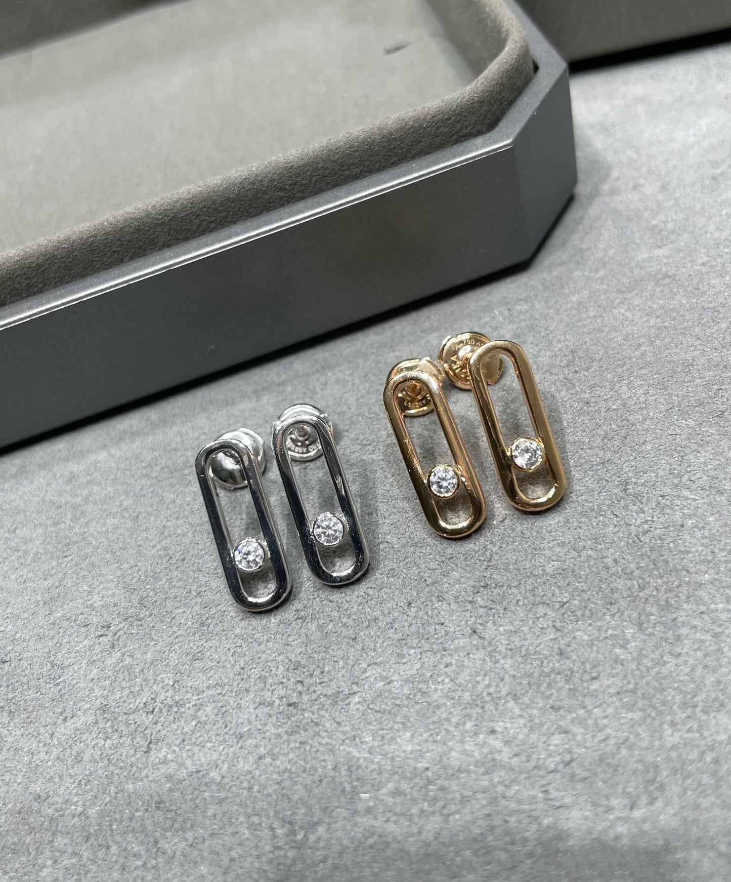 [Stars Jewelry]MOVE UNO SMALL 1 DIAMOND EARRINGS