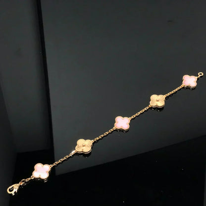 [Stars Jewelry] CLOVER 5 MOTIFS  PINK MOP BRACELET COLLECTION